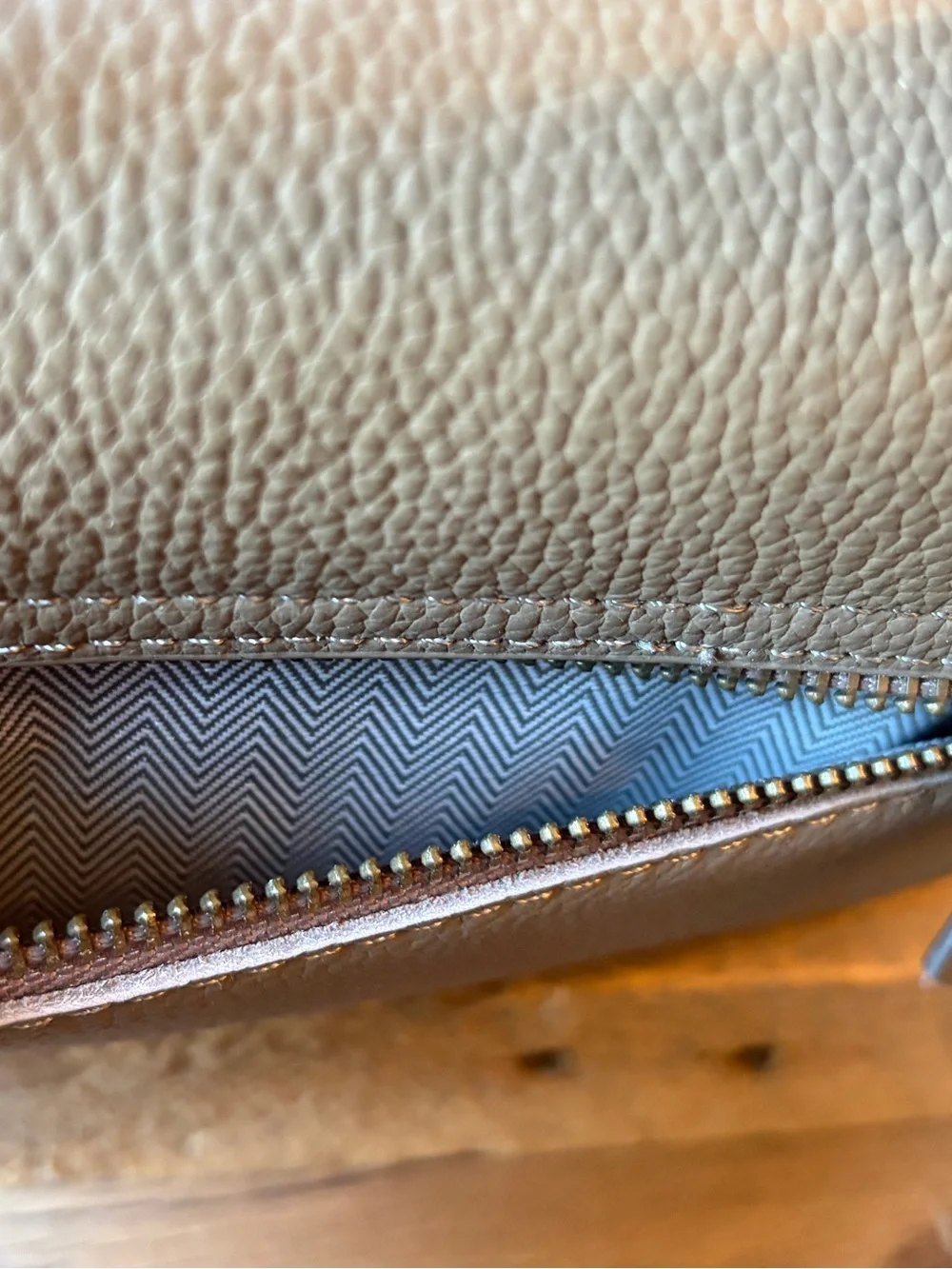 Luxury Style Top Handle Bag - Taupe Leather Purse with Custom Logo & Bear Tag